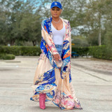 Women Print Dress Robe
