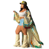 Women Print Dress Robe