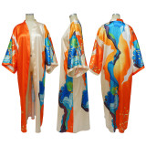 Women Print Dress Robe
