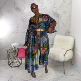 Women Print Dress Robe