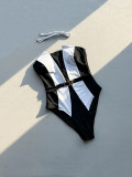 Women Sexy Patchwork One Piece Bikini Swimsuit