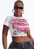 Women Street Style Letter Print Cropped T-Shirt Top
