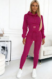 Spring Autumn Women Casual Hooded Sports Two Piece Pants Set
