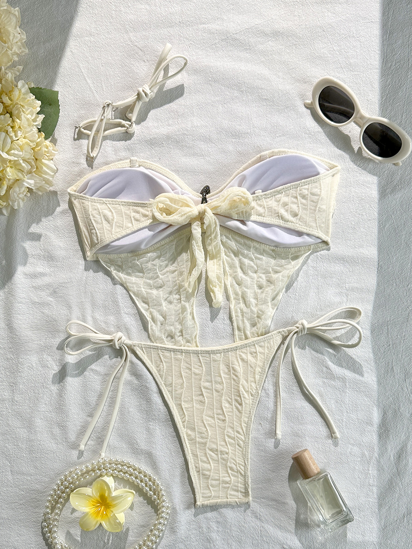 Starfish Embellished Hollow Two-Piece Bikini for Beach Holidays