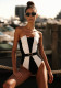 Women Sexy Patchwork One Piece Bikini Swimsuit