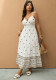 Summer Plus Size Women Geometric Print V-Neck Strap Long Dress