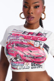 Women Street Style Letter Print Cropped T-Shirt Top