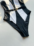 Women Sexy Patchwork One Piece Bikini Swimsuit