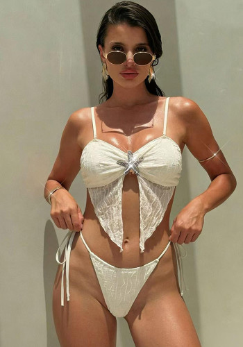 Holidays Women Sexy Hollow Starfish Decoration Bikini Swimsuit
