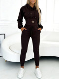 Spring Autumn Women Casual Hooded Sports Two Piece Pants Set