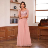 Summer Women Lace Applique Chiffon Mother of the Bride Evening Dress