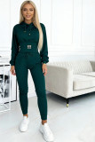 Spring Autumn Women Casual Hooded Sports Two Piece Pants Set