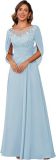 Summer Women Lace Applique Chiffon Mother of the Bride Evening Dress