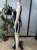 Women summer printed patchwork camisole sexy bodysuit jumpsuit