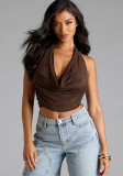 Women American Sexy Spring Halter Neck Top