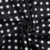Spring Women Sexy Polka Dot Halter Lace-Up Low Back Mini Dress