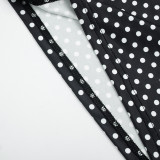 Spring Women Sexy Polka Dot Halter Lace-Up Low Back Mini Dress