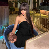 Women Sexy Strapless Halter Neck Dress
