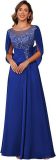 Summer Women Lace Applique Chiffon Mother of the Bride Evening Dress