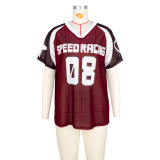 Women Casual Loose Mesh Short Sleeve Street T-Shirt