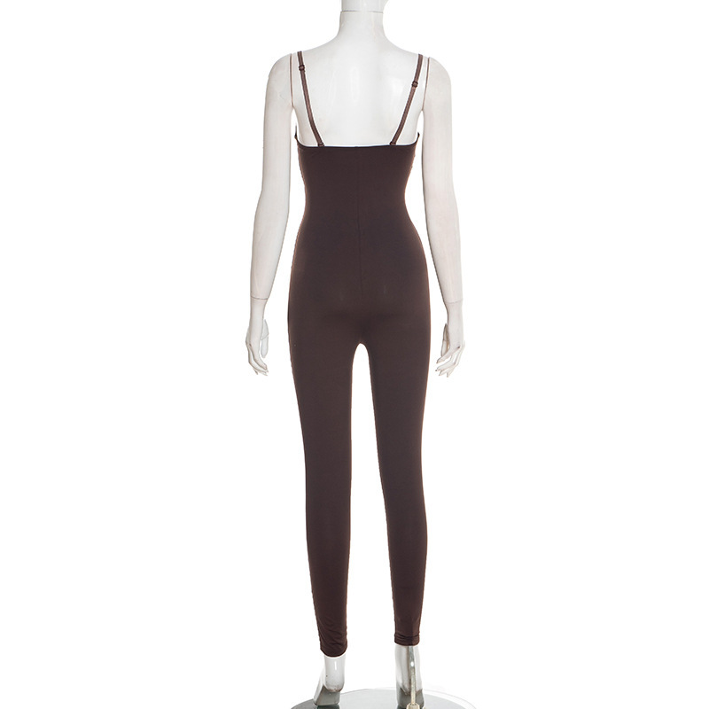 Strap Slim Fit Jumpsuit for Spring Evening Wear