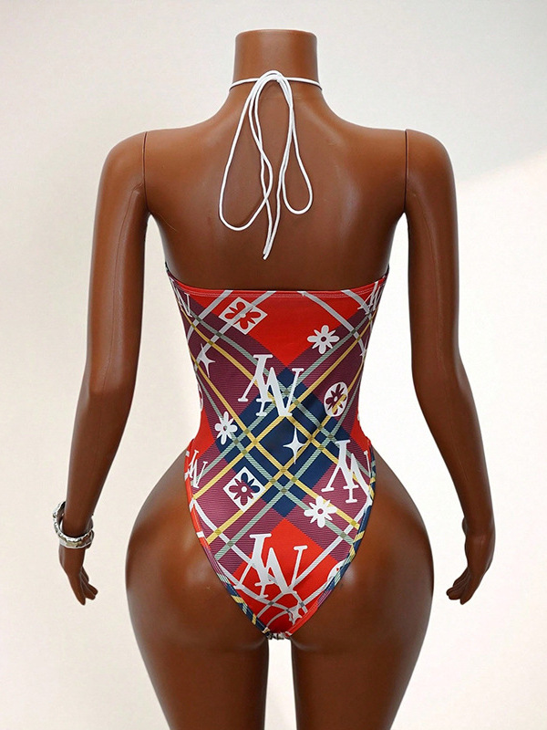 Patchwork Hollow-Out Bikini Camisole for Beach Holidays