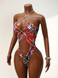 Women patchwork hollow-out bikini camisole
