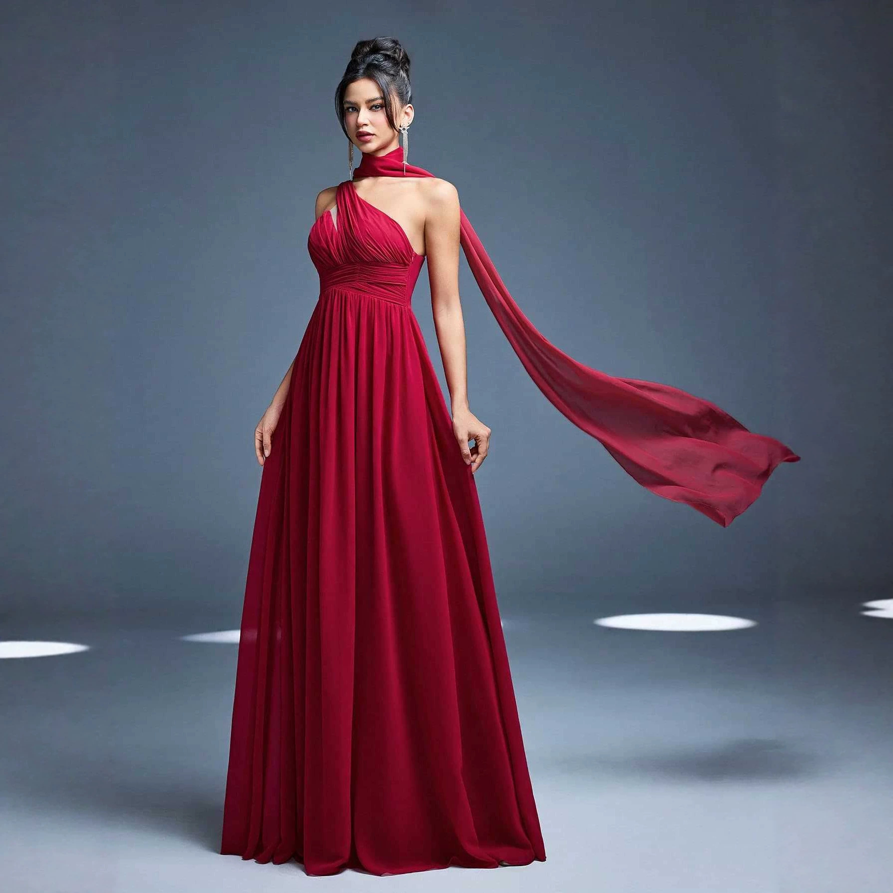 One-Shoulder Sleeveless Maxi Dress for Formal Parties
