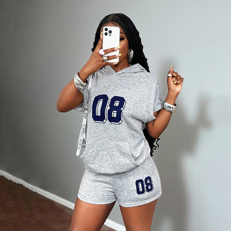 Letter Print Hooded Sweatshirt for Casual Loungewear