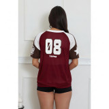 Women Casual Loose Mesh Short Sleeve Street T-Shirt