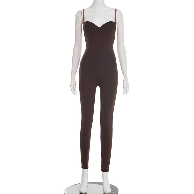 Strap Slim Fit Jumpsuit for Spring Evening Wear