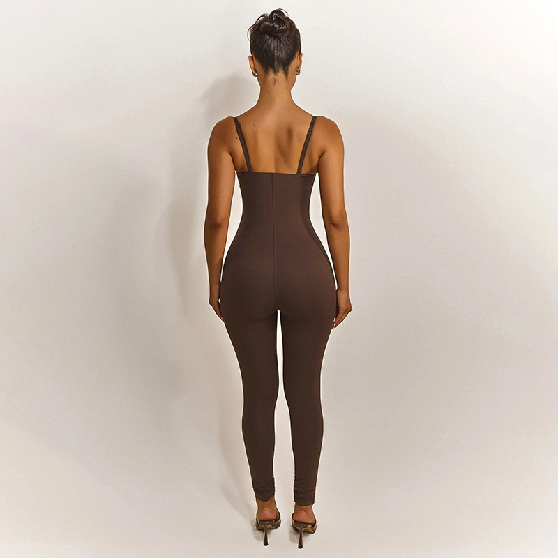 Strap Slim Fit Jumpsuit for Spring Evening Wear