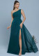 Women Sexy One-Shoulder Slit Long Formal Party Evening Dress