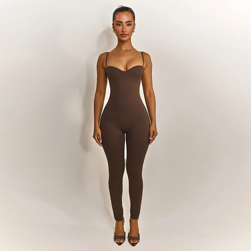 Strap Slim Fit Jumpsuit for Spring Evening Wear