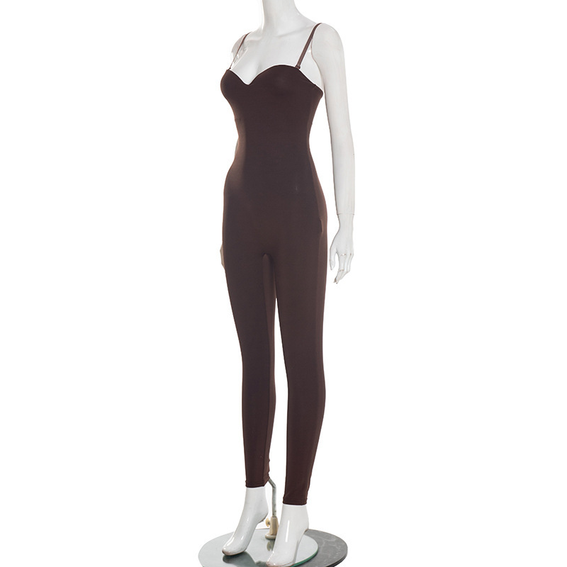 Strap Slim Fit Jumpsuit for Spring Evening Wear