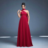Women One-Shoulder Sleeveless Maxi Dress Formal Party Dress