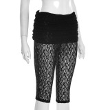 Women Sexy Lace Capri Pants