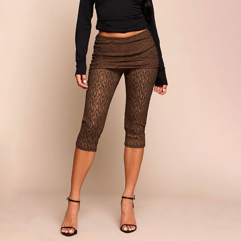 See-Through Lace Capri Pants for Beach & Party Wear