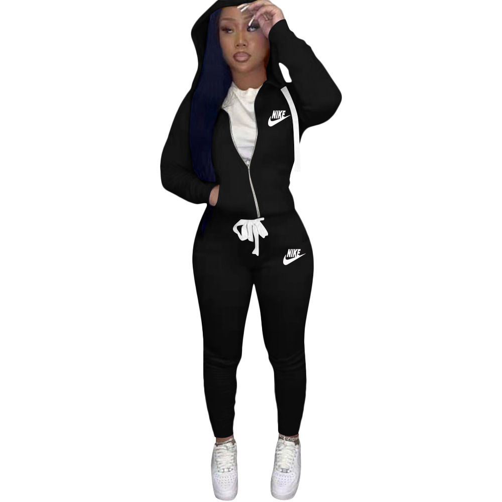 Printed Hoodie & Pants Two-Piece Set for Casual Loungewear