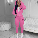 Women Casual Print Hoodies and Pant Two-piece set