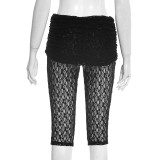 Women Sexy Lace Capri Pants