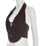 Women American Sexy Spring Halter Neck Top