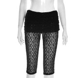 Women Sexy Lace Capri Pants