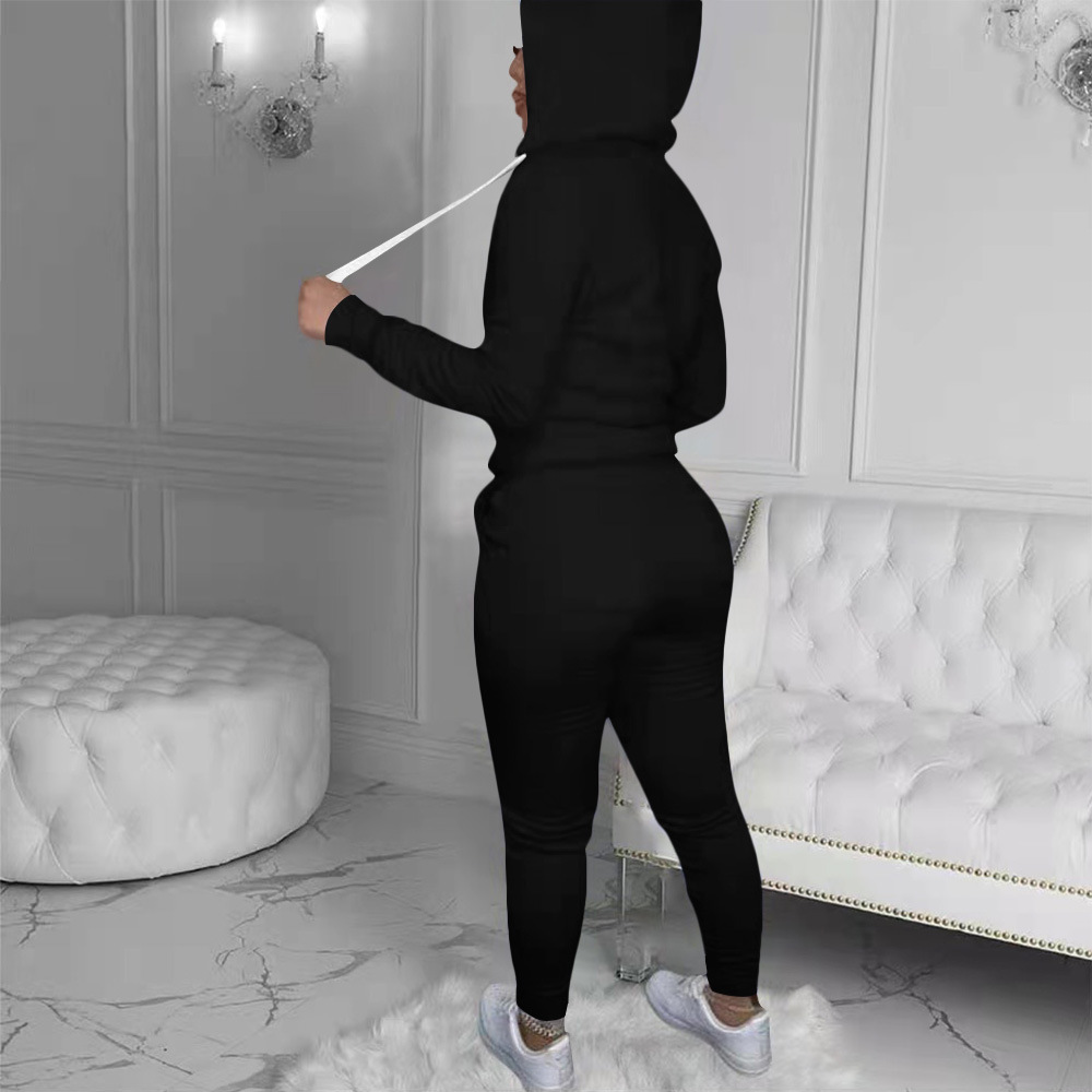 Printed Hoodie & Pants Two-Piece Set for Casual Loungewear