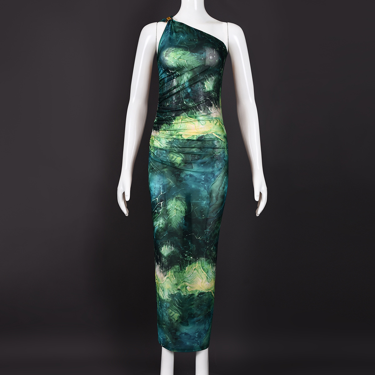 Slash Shoulder Printed Dress for Elegant Summer Outings