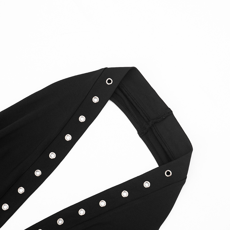 Studded Halter Backless Jumpsuit for Spring Club Wear