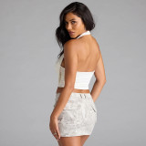 Women American Sexy Spring Halter Neck Top