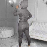 Women Casual Print Hoodies and Pant Two-piece set