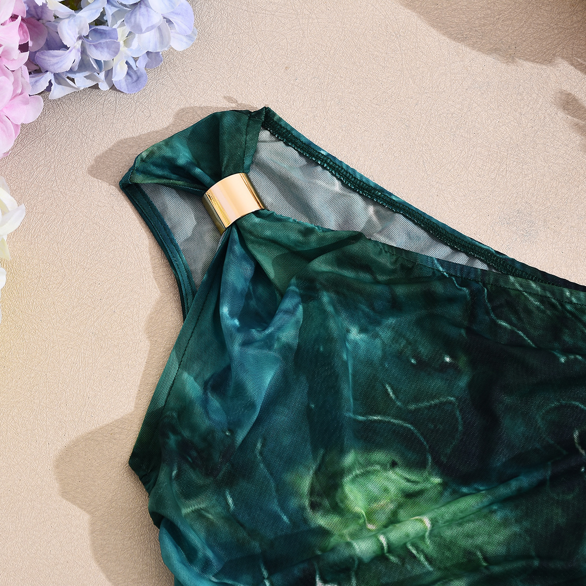 Slash Shoulder Printed Dress for Elegant Summer Outings