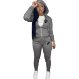 Women Casual Print Hoodies and Pant Two-piece set